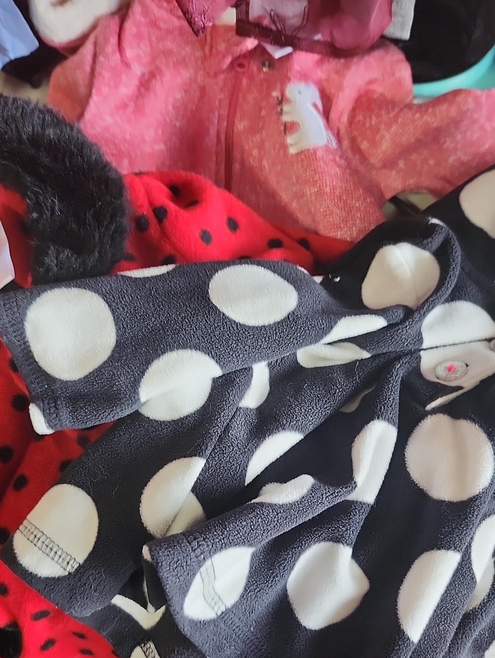 Kids Black and White Top Red Coat Pink Light Snow Suit
